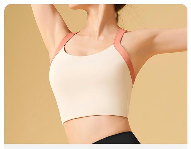 Women's One-piece Sports Fitness Vest with Chest Pad