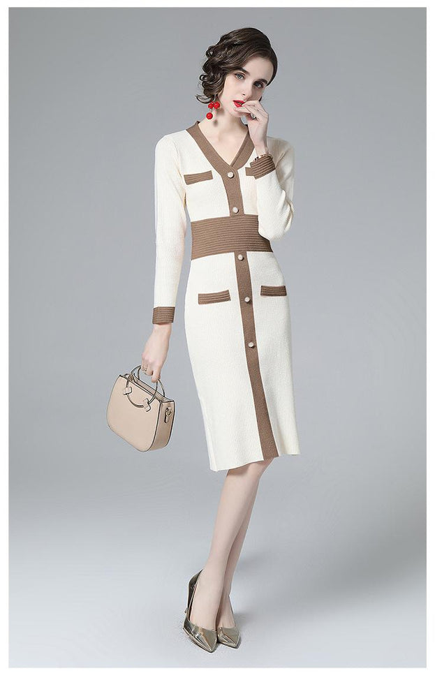 Lower Waist to Show Thin Contrast Color Bottom Gentle Wind Inside Skirt