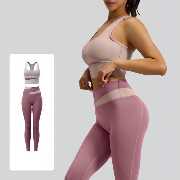 Color-Matched High-Waisted Abdominal-Toning Fitness Yoga Set