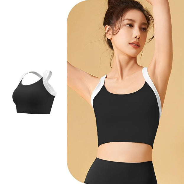 Women's One-piece Sports Fitness Vest with Chest Pad