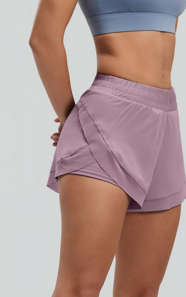 Women's Naked Yoga Mesh Shorts with Pocket