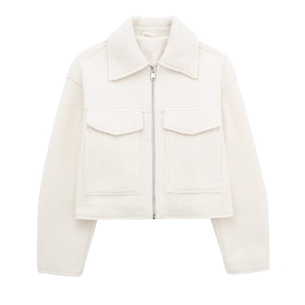 Spring and Autumn Fashionable and Casual Versatile Short Tweed Jacket for Women