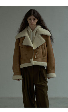 Winter's Heavyweight Fashion PU Fur Granular Warm Plush Women Jacket