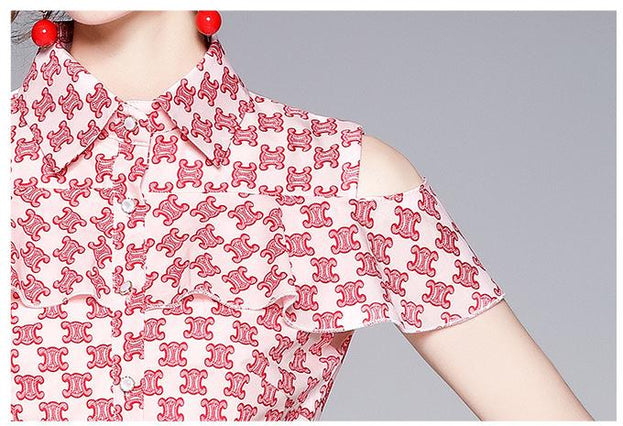 Off-the-Shoulder Peplum Temperament Dress Elegant Slimming Fish Tail Skirt