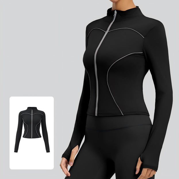 Outdoor Running Collar Windproof Yoga Reflective Sports Jacket