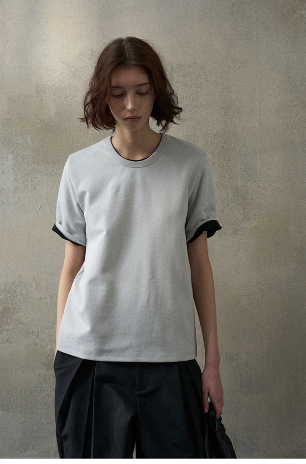 Anti-wrinkle high-twist double-sided commuter casual solid-color women's top