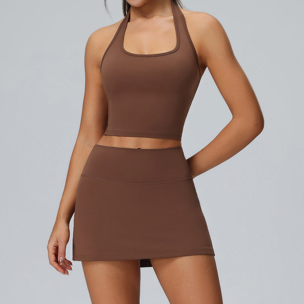 Tennis Sport Tight Yoga Set With Pockets For Women