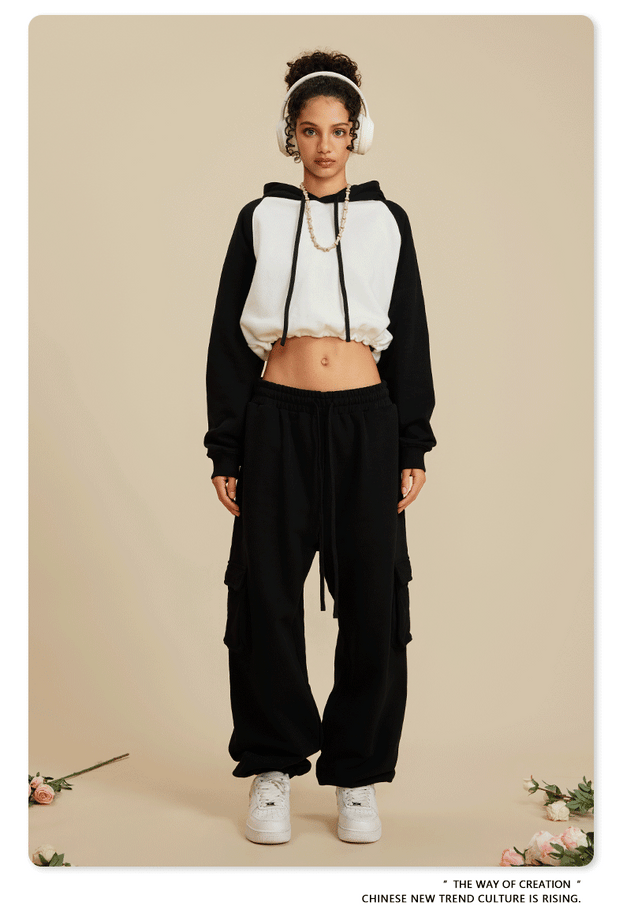 Summer Short-sleeved, Shoulder-length Hooded, Fashionable and Casual Commuting Sweatershirt