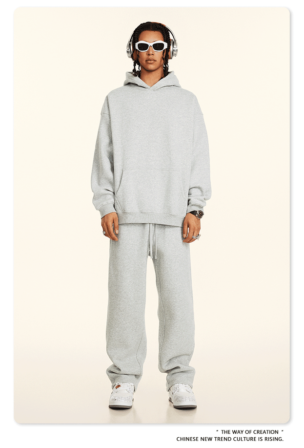 Dopamine Solid-color Fashionable Casual Commuting Youth Hooded Men's Sweatshirt