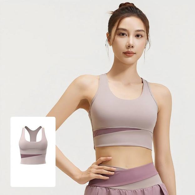 Colorblock Naked I-Back Yoga Top for Women