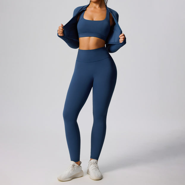 Breathable Tight Elastic Fitness Yoga Set for Women