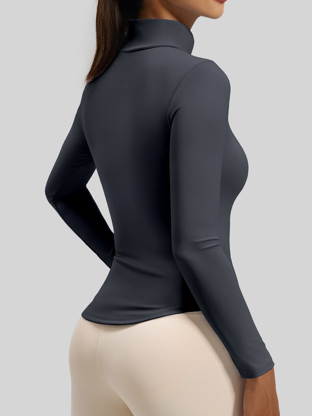 Half-zipper Naked Seamless Breathable Yoga Top for Women