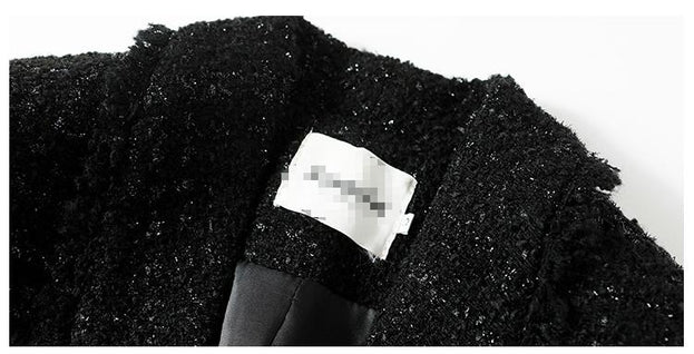 Double Breasted Slim Tweed Blazer Coat