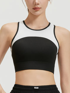 Sports Bra with Fixed Cups and Racerback Straps for Women