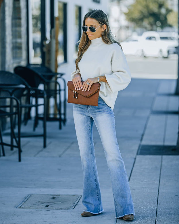 Summer Fashion Versatile Daily Slightly Flared Denim Pant with Fringes for Women