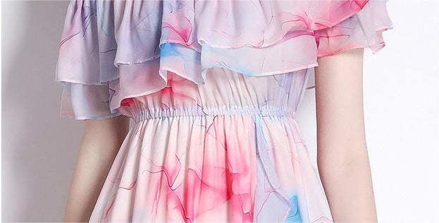 Split Chiffon Long Swing Holiday Dress