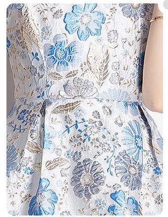 Slim-Fit, Waist-Closed Color Sleeveless Vest Jacquard Dress
