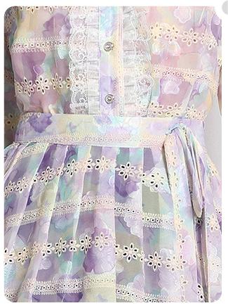 Fashion Printed Embroidery Patchwork Lace Lace Long-Sleeved Shirt Half Skirt Suit Skirt