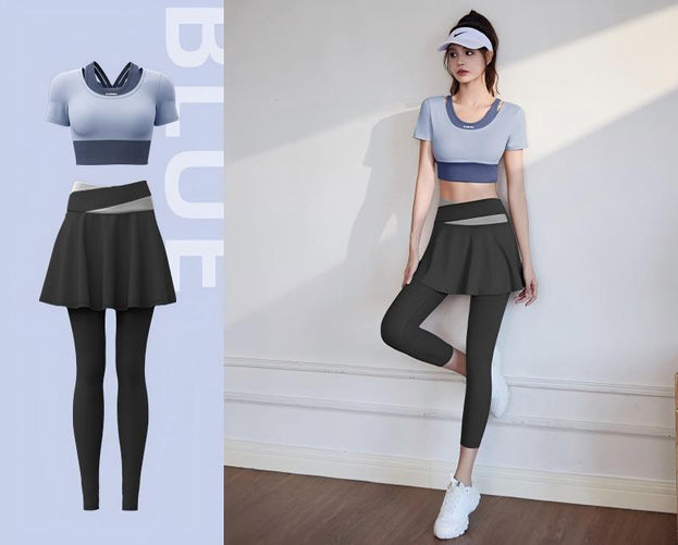 High-Waisted Running Yoga Two-Piece Color-Matched Set