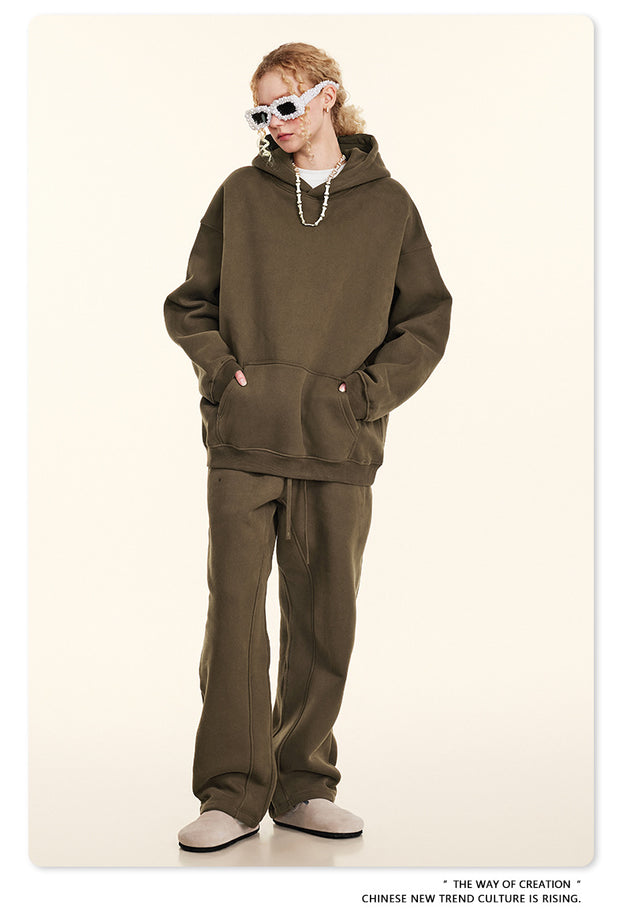 Dopamine Solid-color Fashionable Casual Commuting Youth Hooded Men's Sweatshirt