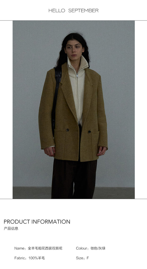 A classic, Fashionable, Mature And Casual Double-sided Woolen And Full Wool Texture Blazer