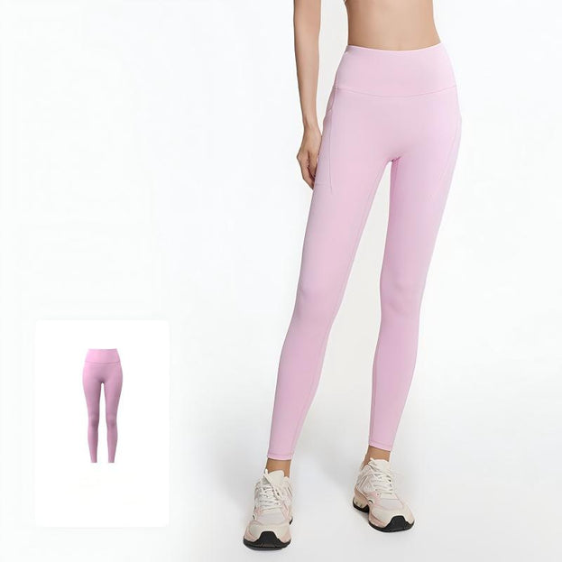 Naked High Waist Skinny Fitness Trousers with Side Pockets