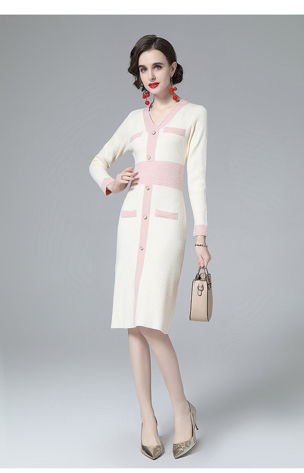 Lower Waist to Show Thin Contrast Color Bottom Gentle Wind Inside Skirt