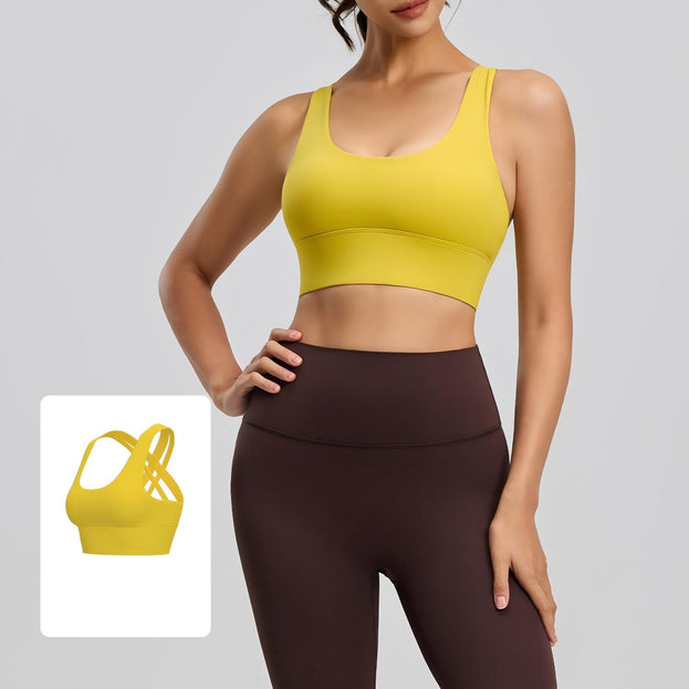 Cross-Design Elastic Fitness Yoga Bra