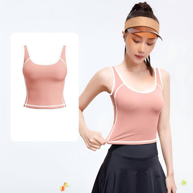 Curved Tank Top – U-Neck High-Elastic Seamless Sports Tank