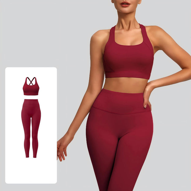 Solid Color Naked Tight Yoga Suit for Women