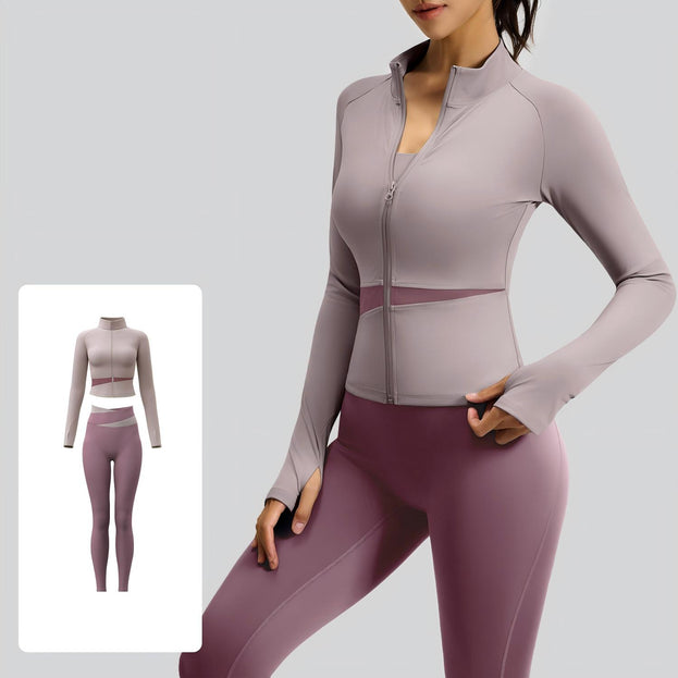 Women's Slim-fit Naked Yoga Color-matching Two-piece Suit