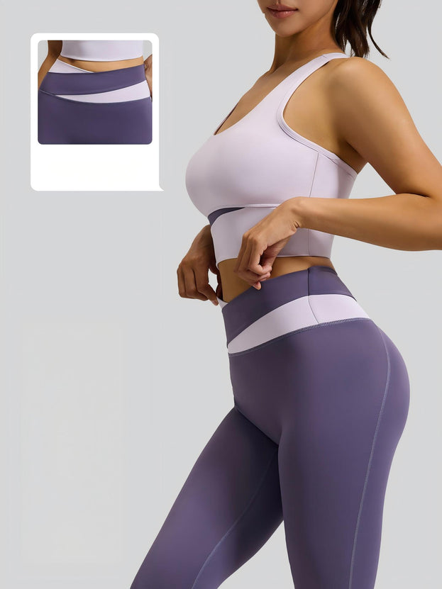 Color-Matched High-Waisted Abdominal-Toning Fitness Yoga Set