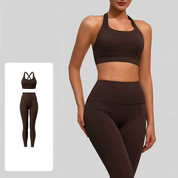 Solid Color Naked Tight Yoga Suit for Women