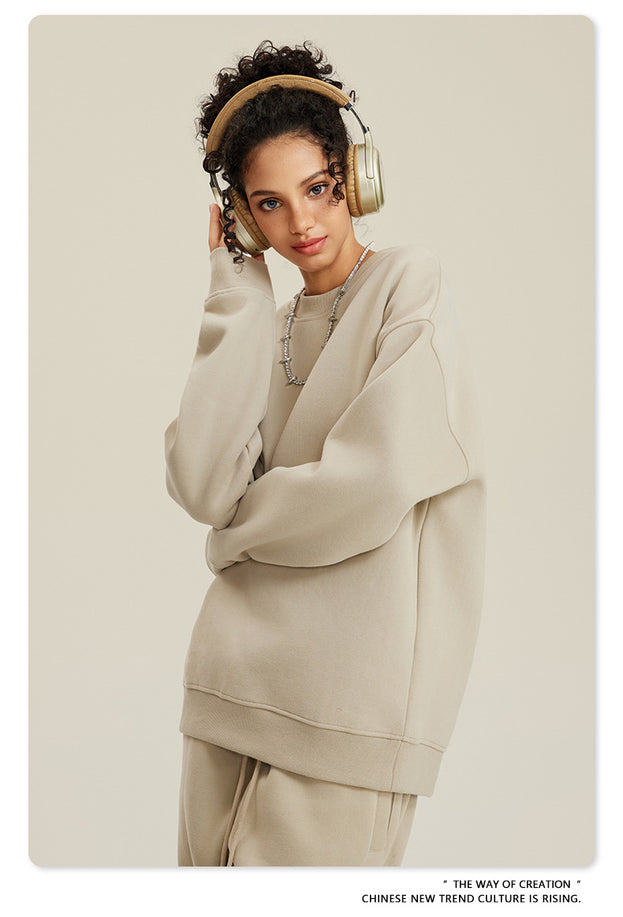 American-style Trendy Round-neck Long-sleeved Warm Sweatshirt