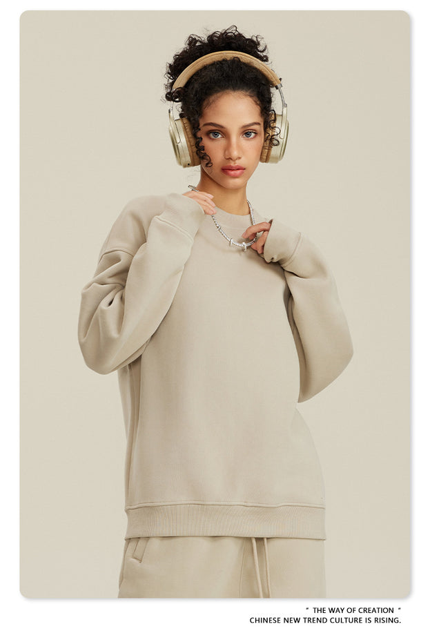 American-style Trendy Round-neck Long-sleeved Warm Sweatshirt