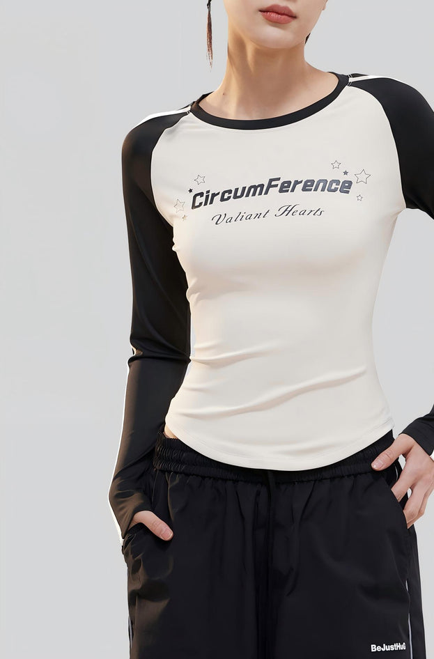 Vintage Crewneck Letter Print Sport T-Shirt