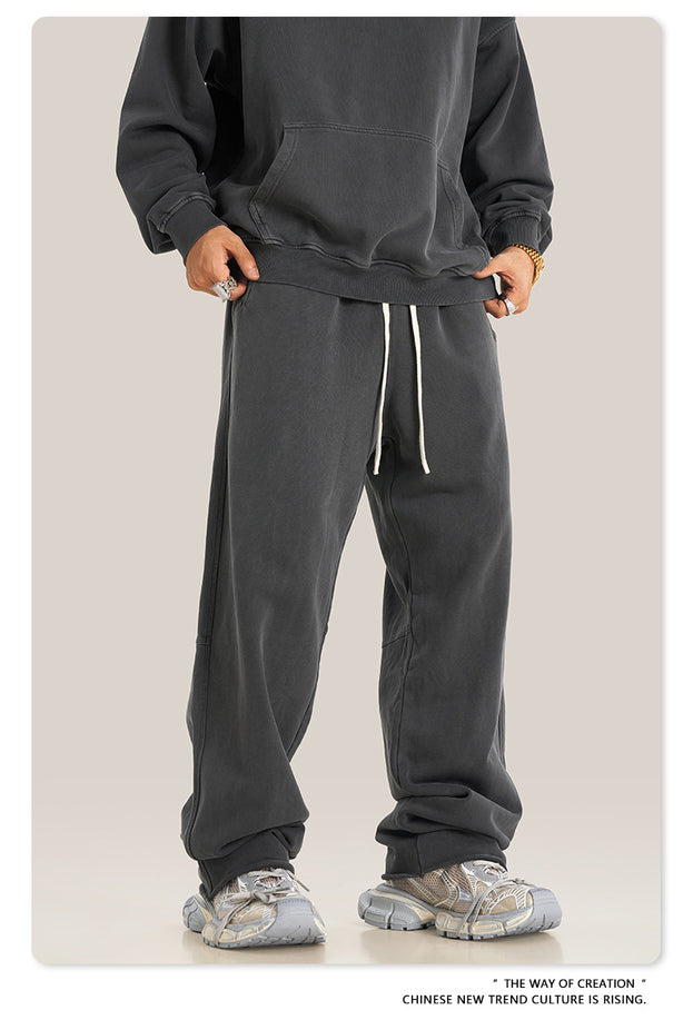 Washed And Aged Trendy Loose Casual Pants