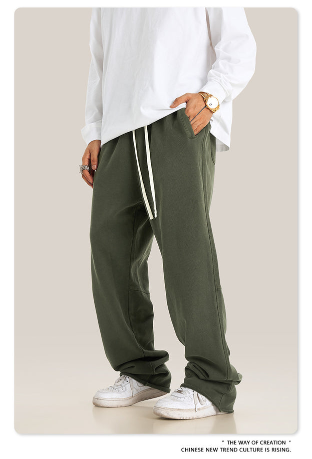 Washed And Aged Trendy Loose Casual Pants