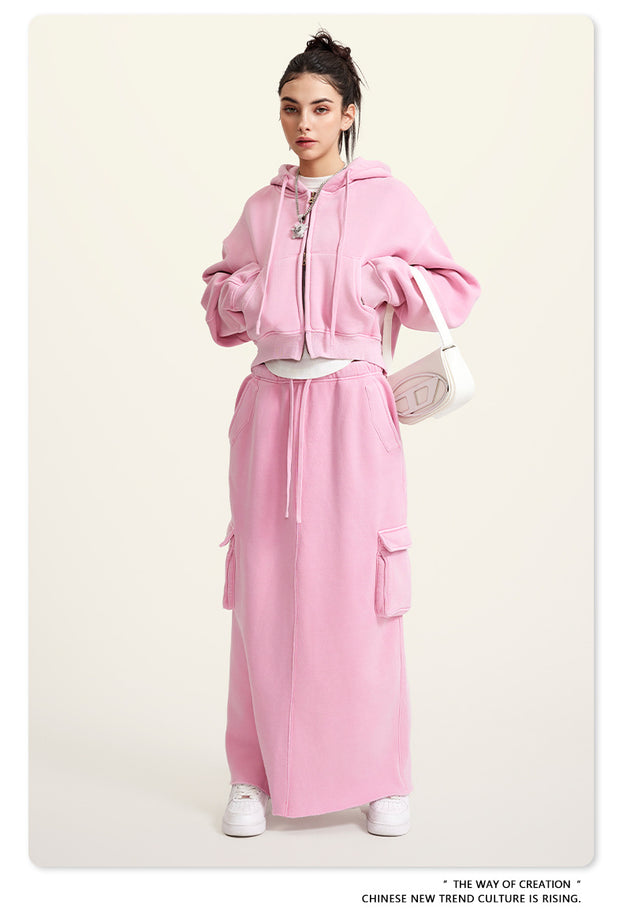 Autumn And Winter Fleece Warm Washed Sports Jacket