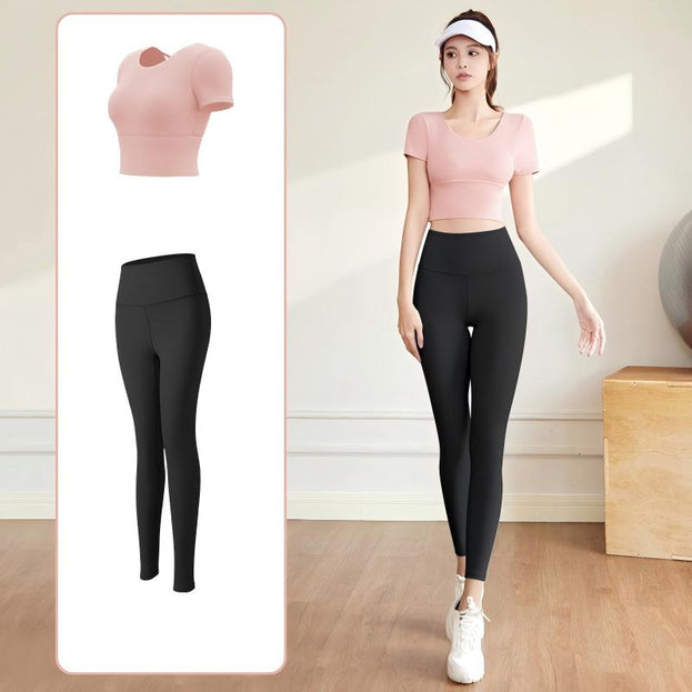 Slimming Fitness Yoga Set with Breast Support for Women