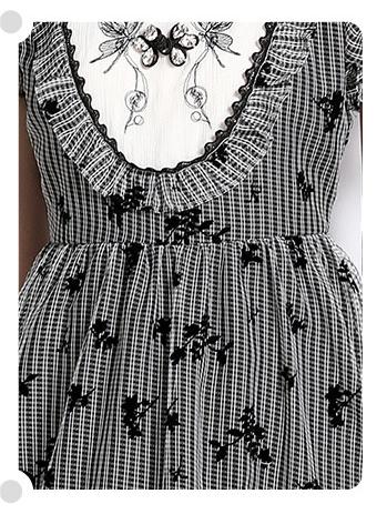 Temperament Elegant Round Neck Bubble Short Sleeve Slim Mid-Length Dress