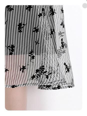 Temperament Elegant Round Neck Bubble Short Sleeve Slim Mid-Length Dress