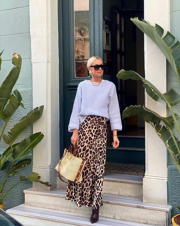 Summer Fashion Versatile Casual Waisted Leopard-Print Skirt for Women