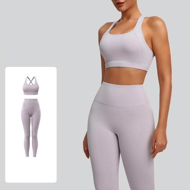 Solid Color Naked Tight Yoga Suit for Women