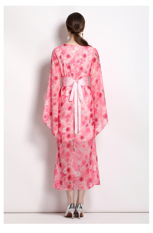 Holiday Chic Printed Waisted Dress