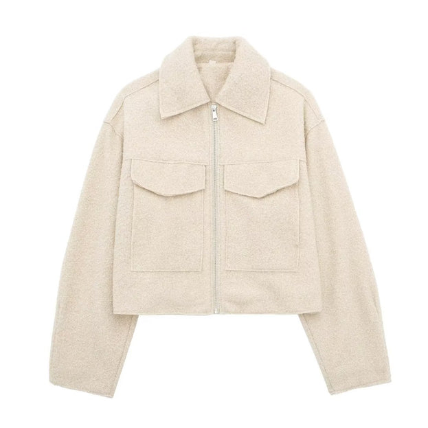Spring and Autumn Fashionable and Casual Versatile Short Tweed Jacket for Women
