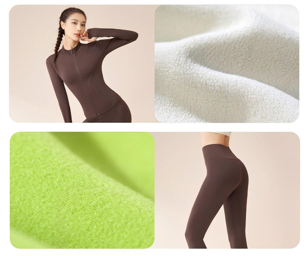 Women's Naked Slim-Fit High Bullet Windproof Fitness Suit