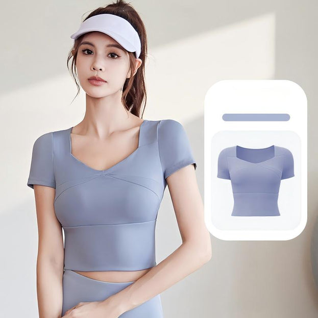 Running Sporty Yoga Top With Built-in Bra Support