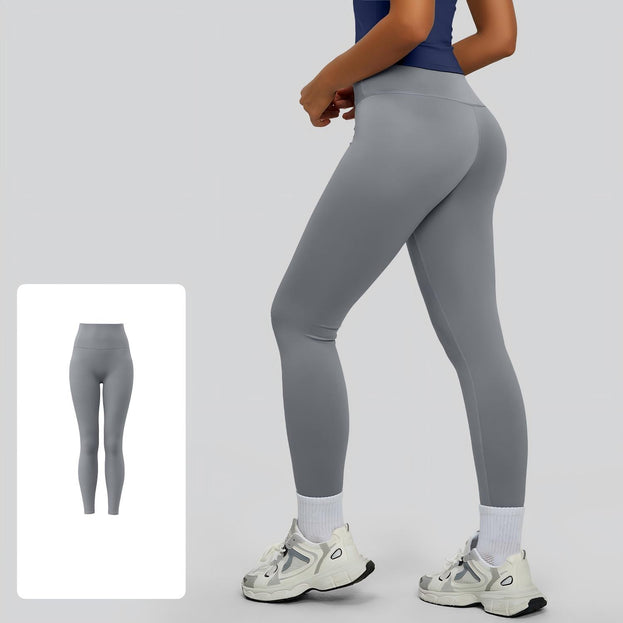 Unembroidered Shaping Fitness Pants with A Rear Pocket