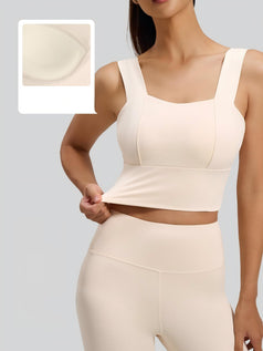 Fixed Cup Gathering Fitness Yoga Back Support Bra